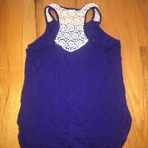 Dark Purple Tank Top with Lace Back
